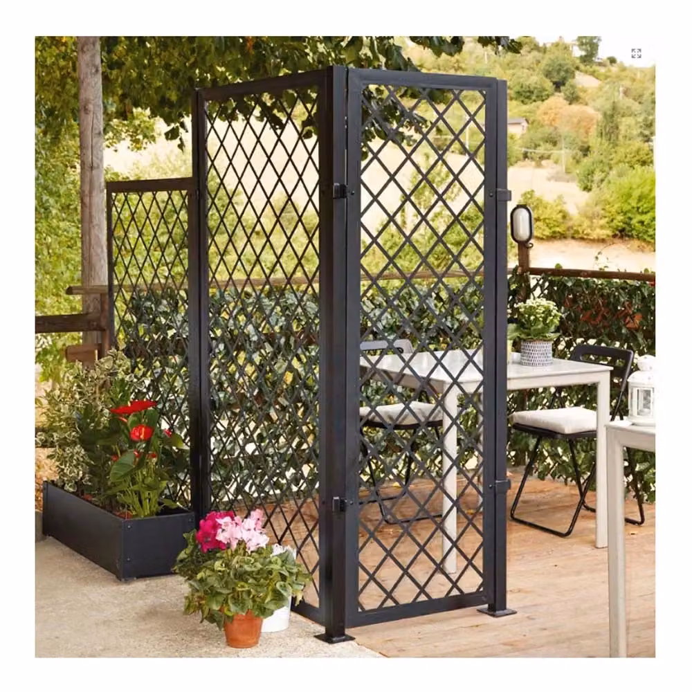 Multipack 2 pezzi di tralicci fissi Verdemax con cornice in metallo colore antracite L: 60 cm, H: 180 cm – 2