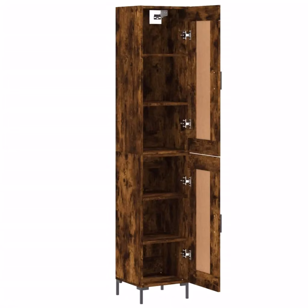 Mobile contenitore moderno con ante a battente per cucina e soggiorno, marrone, L: 34,5 cm, P: 34 cm, H: 180 cm – 2