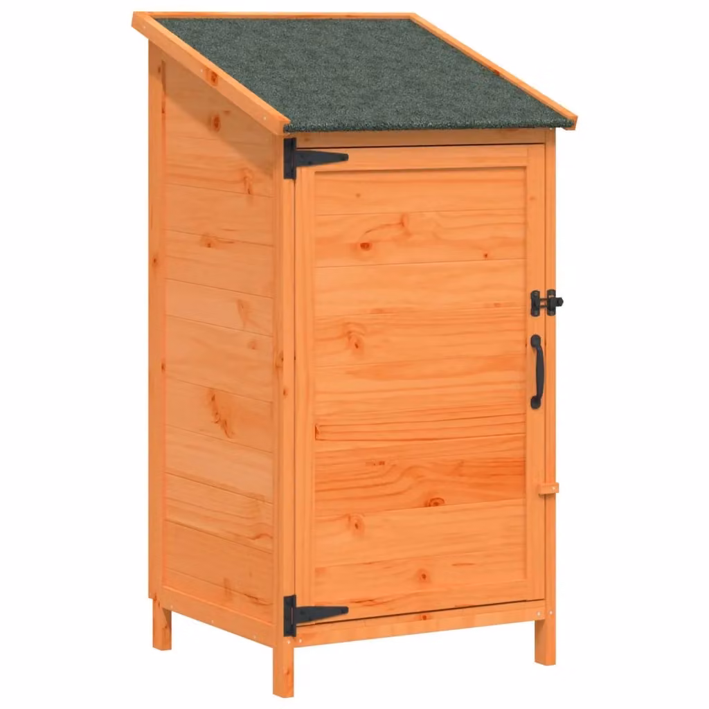 Capanno da giardino vidaXL in legno marrone con tetto a spiovente e porta singola L/P/H: 59 x 56 x 113,5 cm – 2