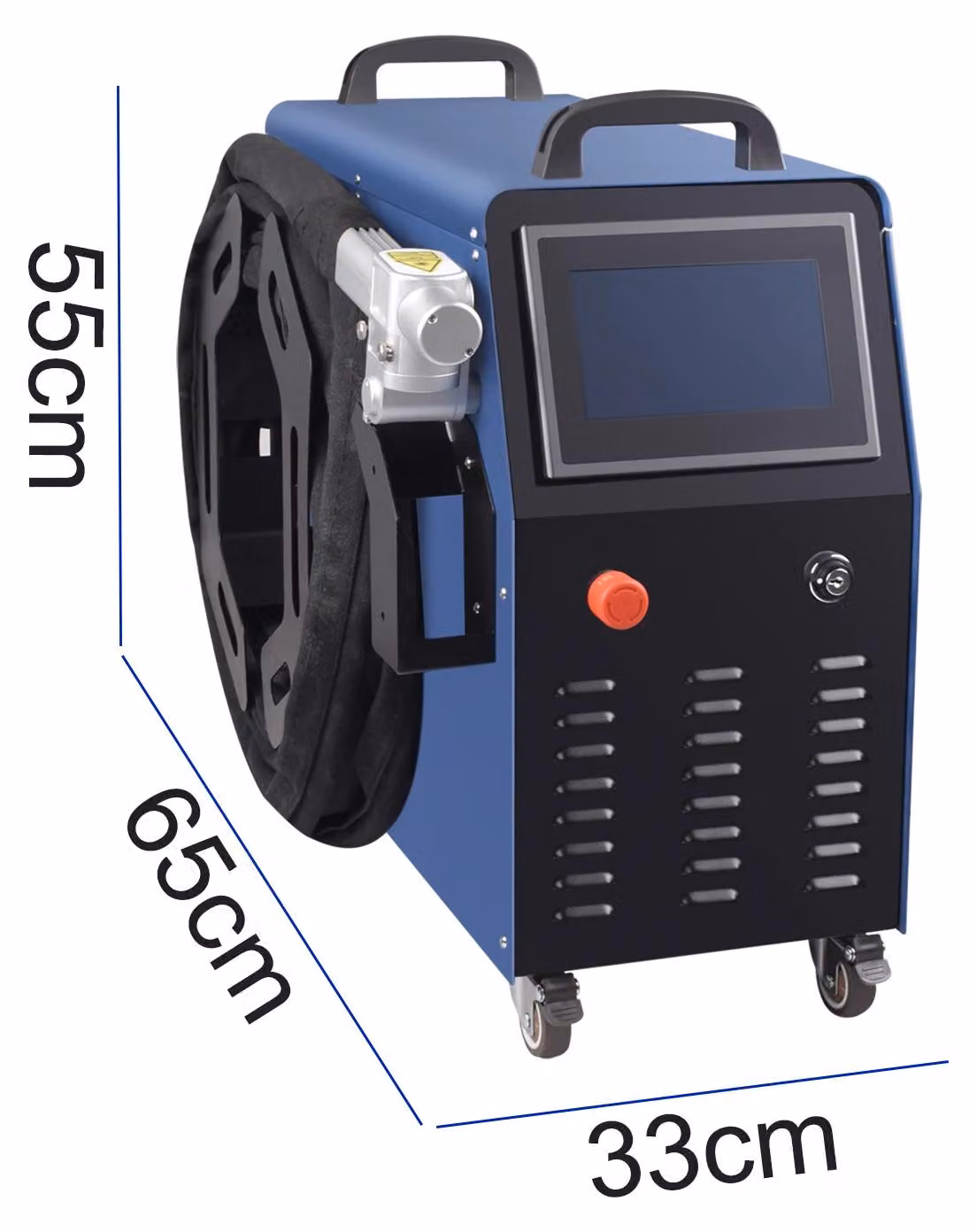 Macchina per la pulizia laser - Pulitore laser portatile - 2000 W - Raffreddamento ad aria - Rimozione di olio - Rimozione di vernice - Larghezza di scansione 300 mm