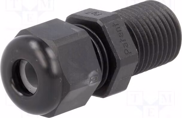 5 connettori per cavi IP68 con filettatura prolungata PG7, colore nero, codice prodotto: 1.209.0701.61
