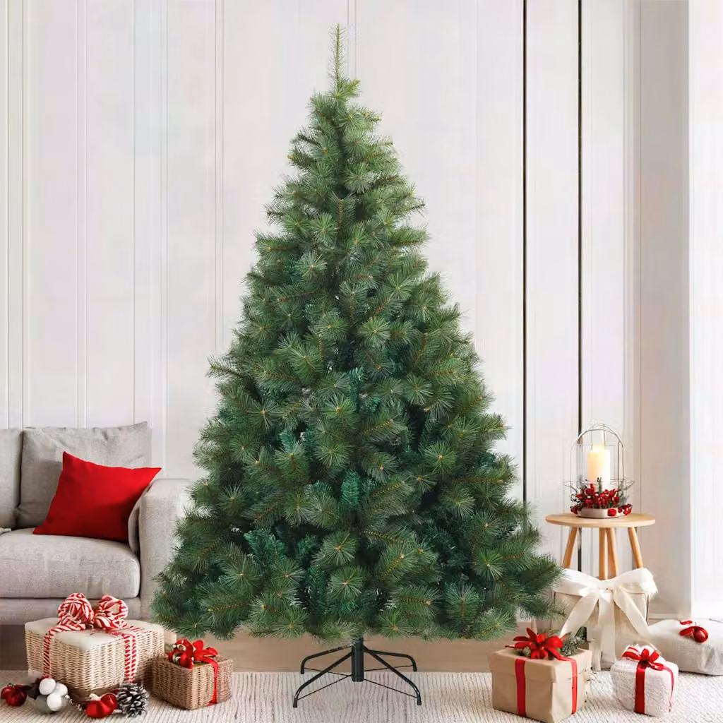 Albero di Natale Artificiale vidaXL Verde con Rami Pieghevoli, Altezza: 210 cm