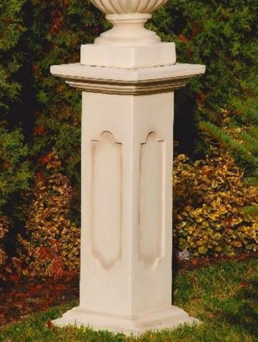 Casa Padrino Colonna Barocca Colori Sabbia / Beige 34 x 34 x H. 80 cm - Magnifica colonna da giardino in stile barocco - Colonna in pietra per la decorazione del giardino - Accessori per la decorazione del giardino e della terrazza in stile barocco