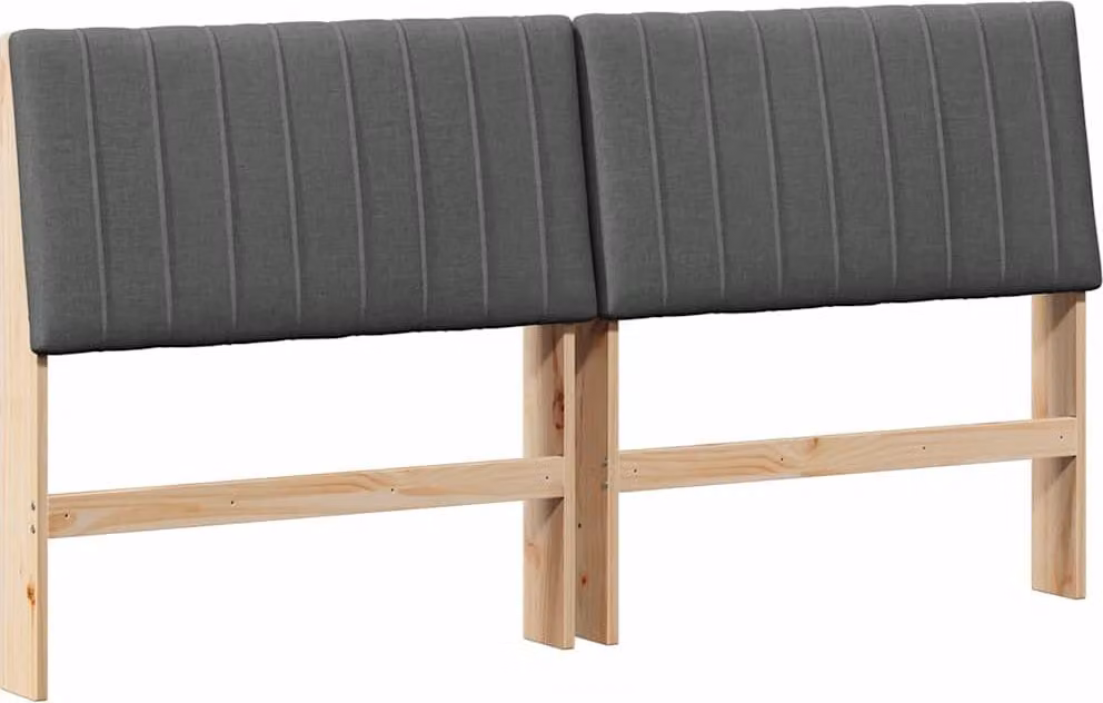 Testiera imbottita Grigio scuro 180 cm Pino massello