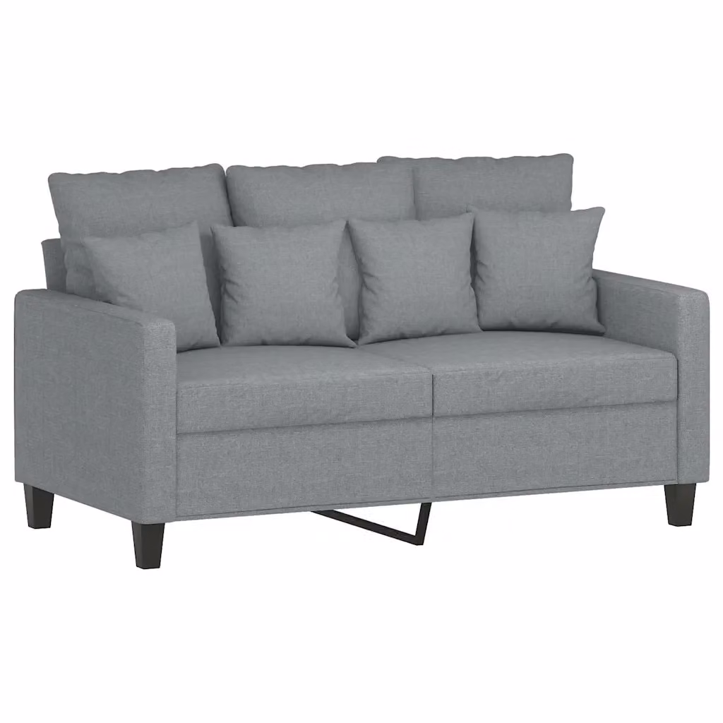 Divano a 2 posti moderno vidaXL in tessuto grigio con struttura in metallo e cuscini inclusi L: 138 cm, P: 77 cm, H: 80 cm – 2