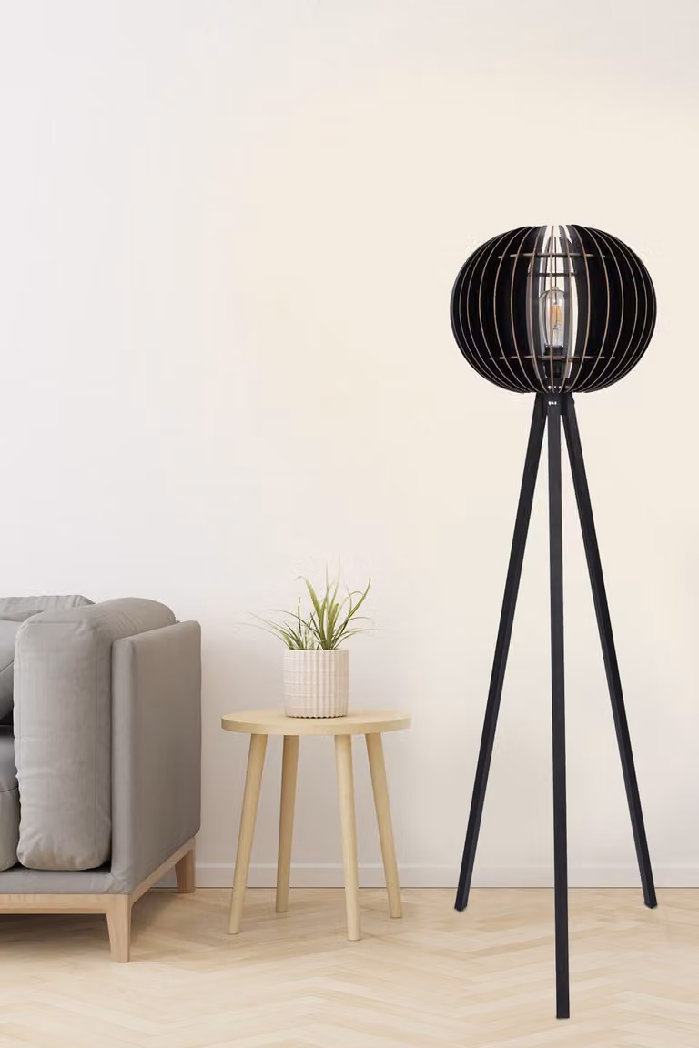 Opviq, 192- 192FLH, nero, lampade da terra, corpo in MDF (spessore: 3 mm)