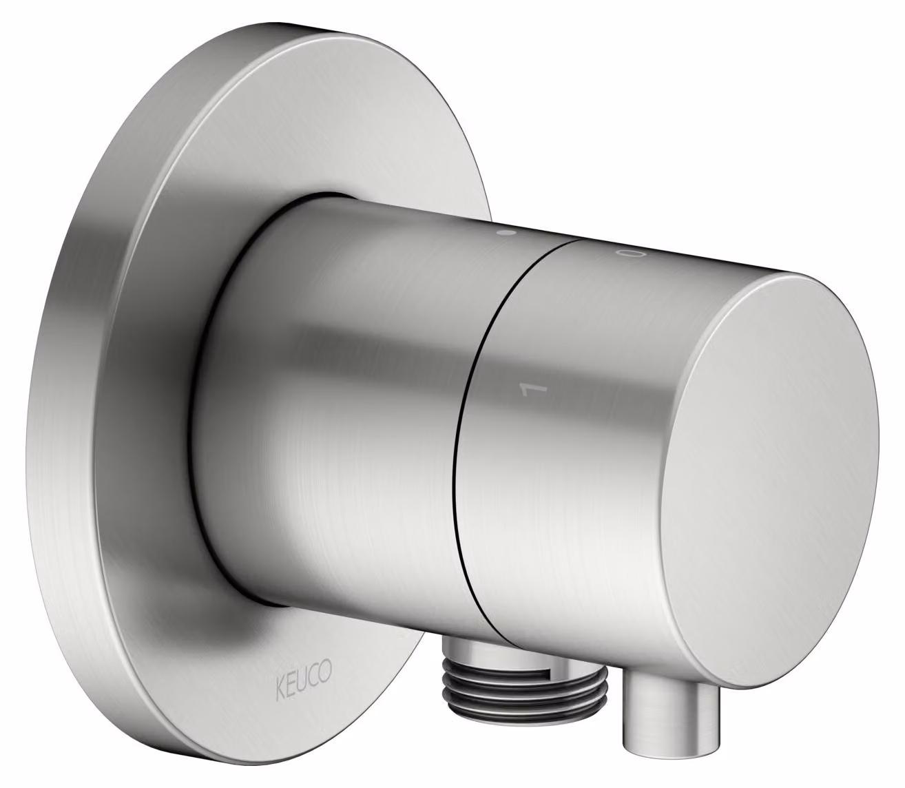 KEUCO IXMO Vanne d'inversion à encastrer 3 consommateurs, raccord de flexible, poignée Comfort, avec arrêt, rosace ronde, 59549061101, 59549061101