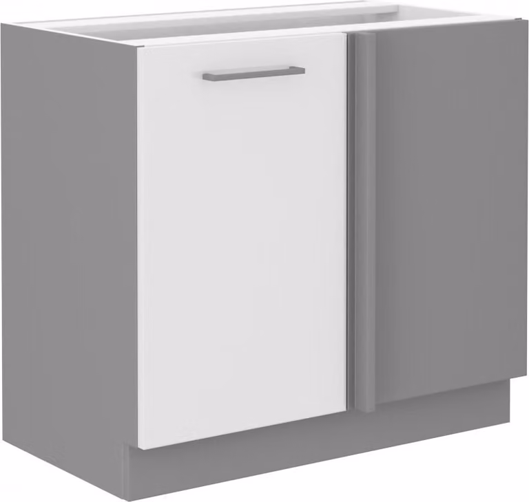 Armadietto allungato ad angolo ULLERIKE - larghezza 105 cm, bianco / grigio