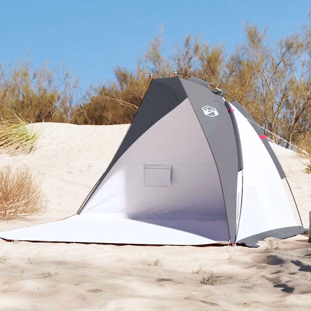 Tenda da spiaggia vidaXL in poliestere 185T, colore grigio, L: 268 cm, H: 125 cm