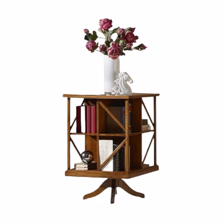 Libreria classica girevole in legno Bassano marrone L/P/H: 54 x 54 x 81 cm - Mobili 2G