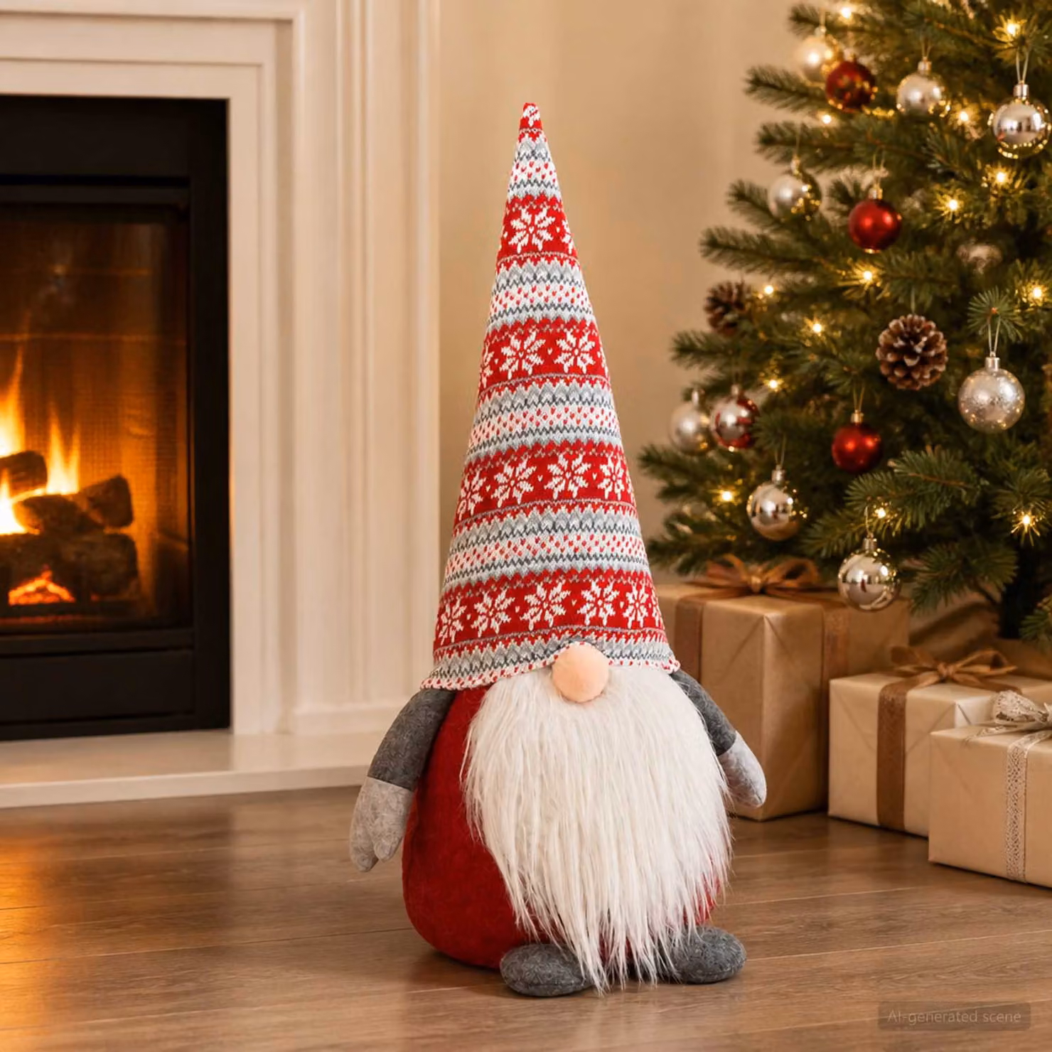 vidaXL Gnomo di Natale Rosso 45 cm Poliestere
