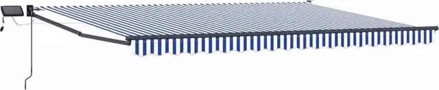 Tenda da Sole | Tenda retrattile manuale con LED Blu, Bianco, Antracite 4 x 2 m