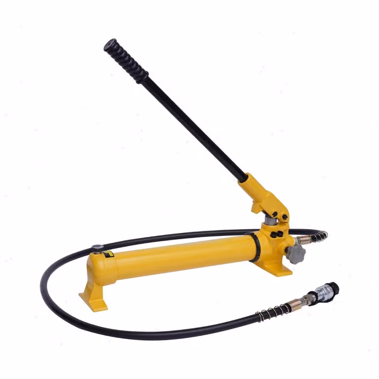 Pompa manuale idraulica - Capacità del cilindro: 700 cc - Materiale: ghisa - Colore: giallo - Utensili per garage