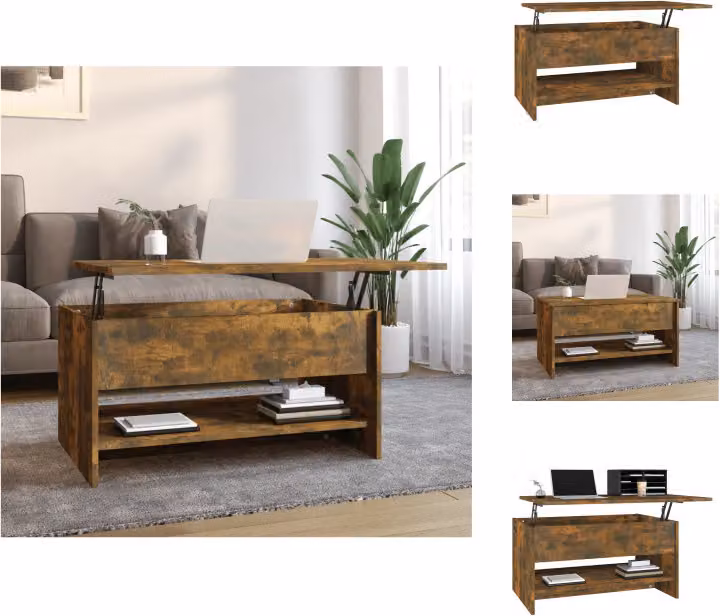 vidaXL Tavolino in rovere affumicato 80x50x40 cm materiale a base di legno - Tavolini da caffè