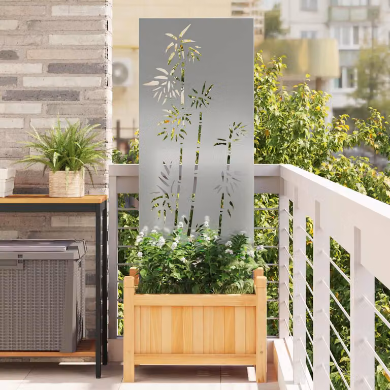 Paravento per privacy da giardino vidaXL in acciaio zincato, Argento, L 50 cm x H 140 cm