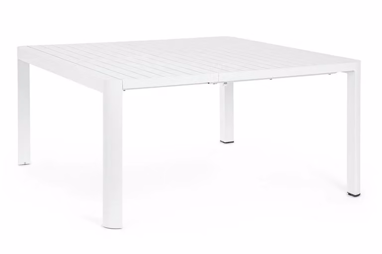 Tavolo allungabile KIPLIN in alluminio bianco 149×97 cm – 149×149 cm