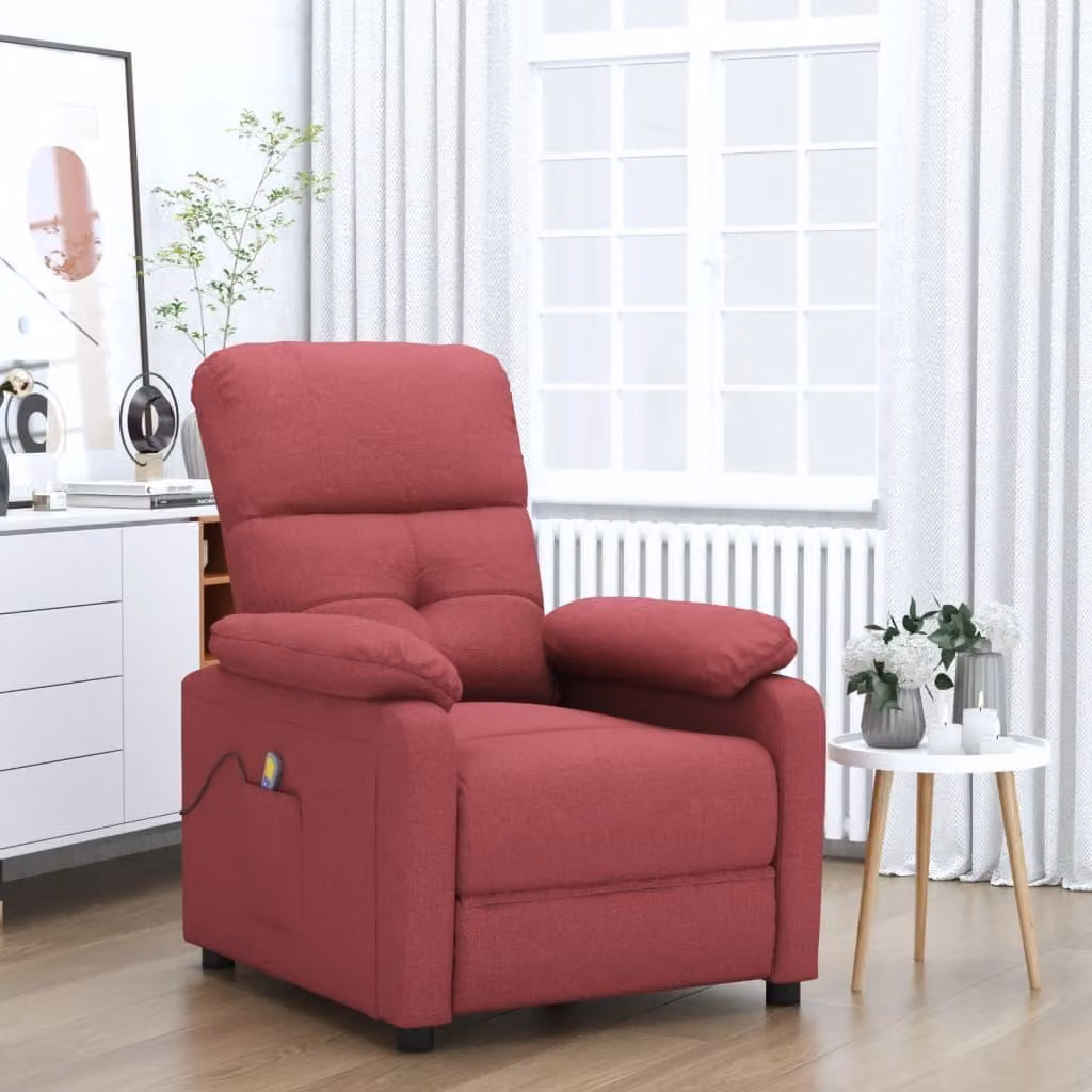 Sedia da massaggio in tessuto rosso vino