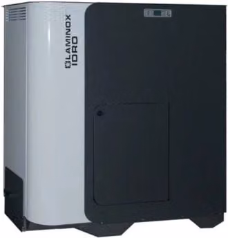 Caldaia a Pellet Laminox Omnia Compact 27,8 kW con acqua sanitaria in acciaio bianco L/P/H: 120,5 x 80,0 x 70,0 cm