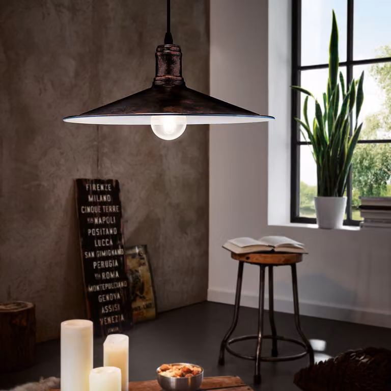 Lampada a sospensione vintage Bridport color rame antico