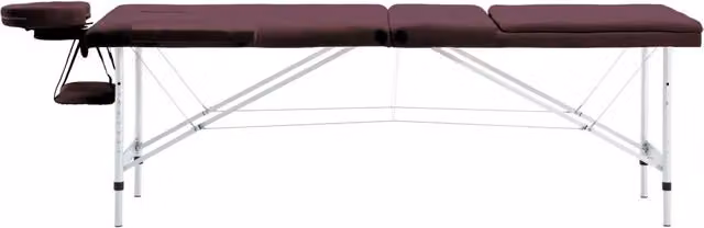 Lettino da Massaggio Professionale vidaXL in Alluminio con Rivestimento in Finta Pelle Viola e Poggiatesta Regolabile