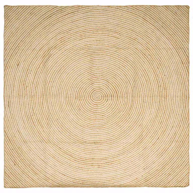 Tappeto da area rotondo vidaXL in juta bianco e beige, L: 300 cm