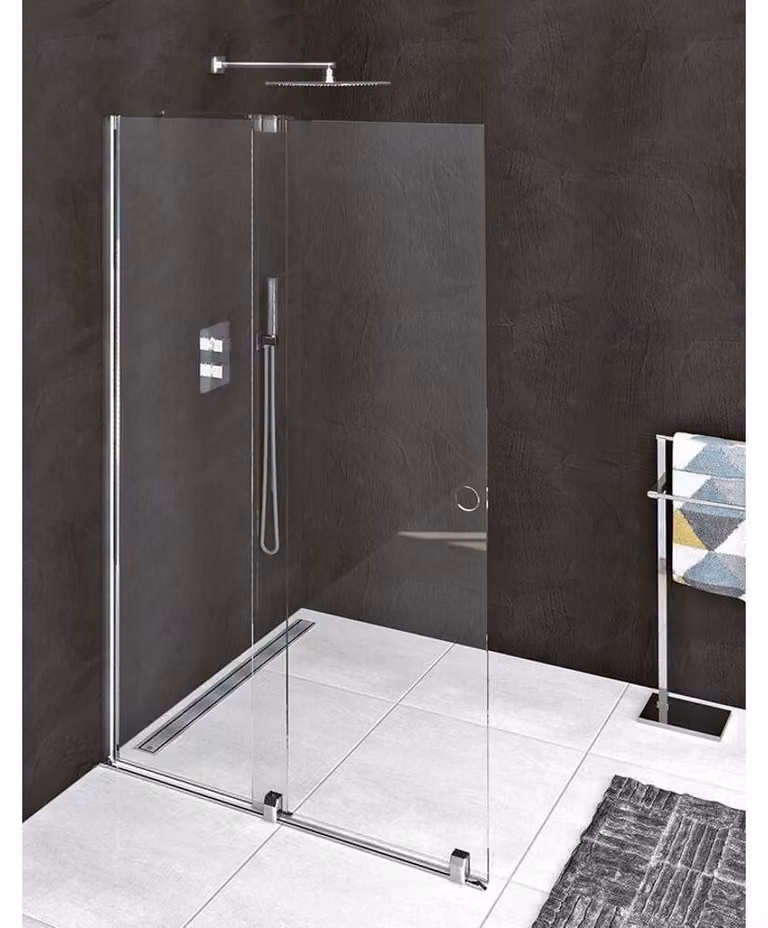 Polysan Modular Shower - Parete doccia scorrevole 1000 mm, con guide, alluminio lucido/vetro trasparente MS5-100