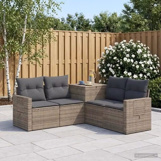 Set di divani 5 pz Grigio e Grigio Scuro 179 x 179 x 85 cm 3447880