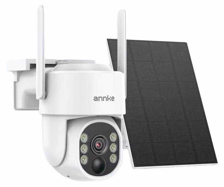 Telecamera di sicurezza wireless, risoluzione 4 MP, doppio obiettivo, visione notturna a infrarossi, impermeabile IP65, audio bidirezionale