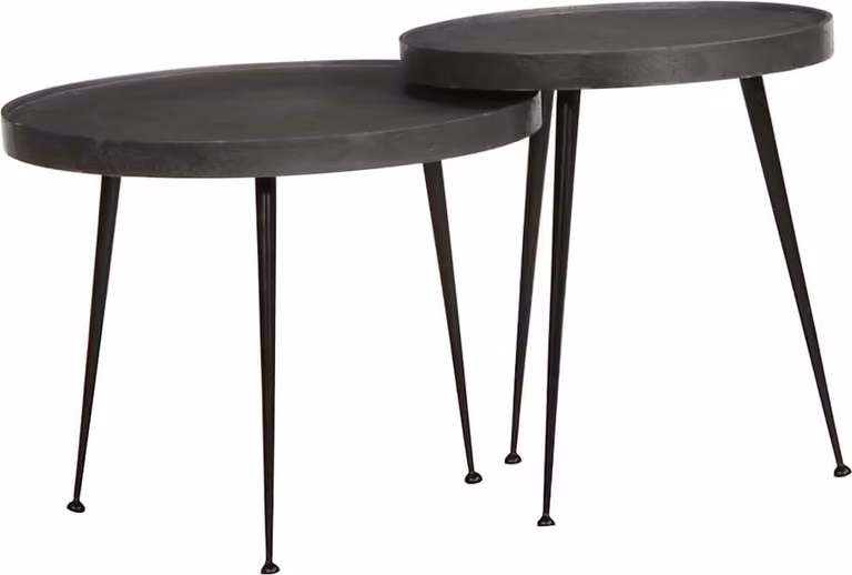 Maison Exclusive - Tavolino da salotto, 2 pezzi, nero, materiale derivato dal legno