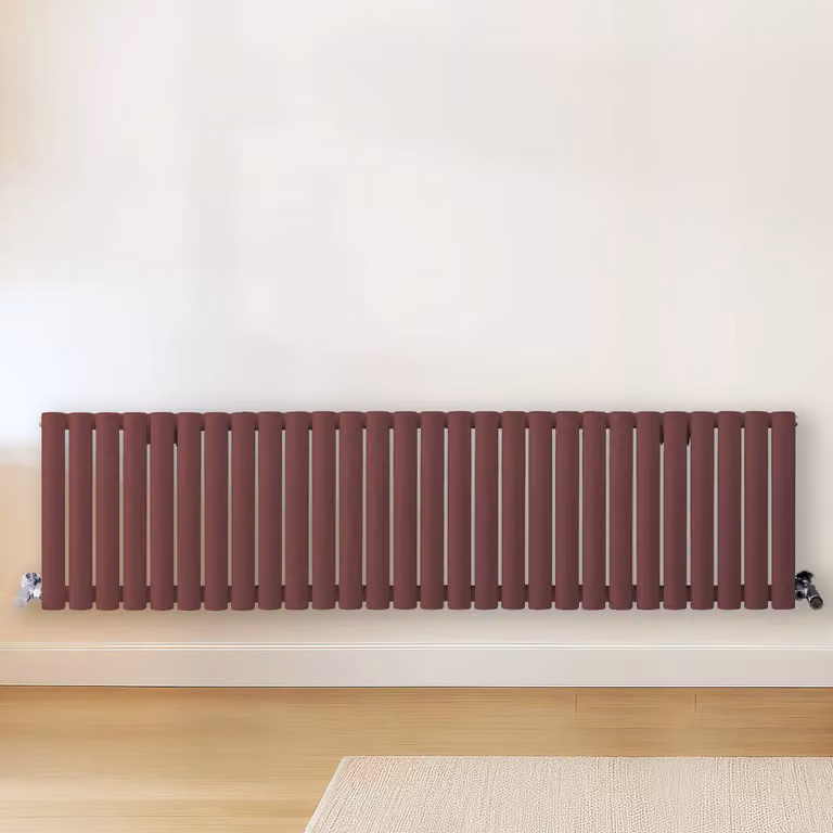 Radiatore di Design Orizzontale Rosso (Booth Rosso) - 400mm x 1647mm - Pannello Doppio  - Revive