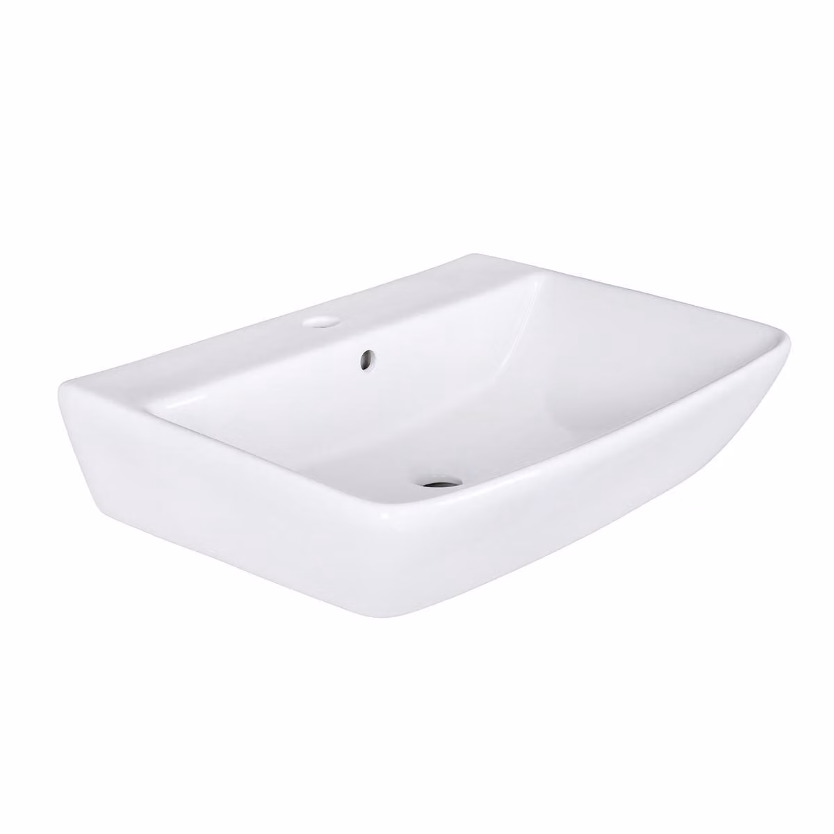 Belvit Lavabo Lotus in Vetroceramica Lavabo da appoggio Lavabo sospeso Lavabo per le mani Mobile lavabo Bianco 60 cm
