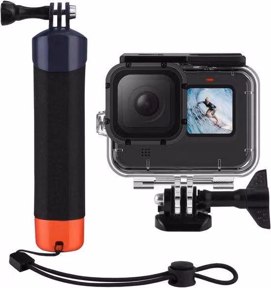 Set di impugnature impermeabili per action cam - Nero, set da 5 pezzi,