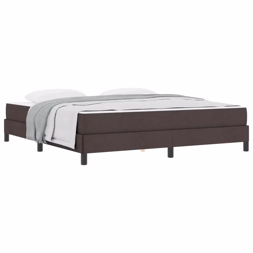 Letto a molle moderno vidaXL in tessuto marrone con struttura in legno e metallo L/P: 180 x 200 cm – 2