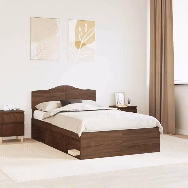Struttura del letto Rovere Marrone 120 x 190 cm Pino massello 3412931