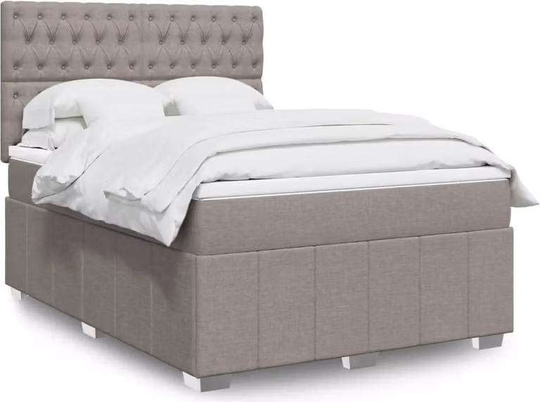 Maison Exclusive - Giroletto a Molle con Materasso Tortora 140x200 cm in Tessuto