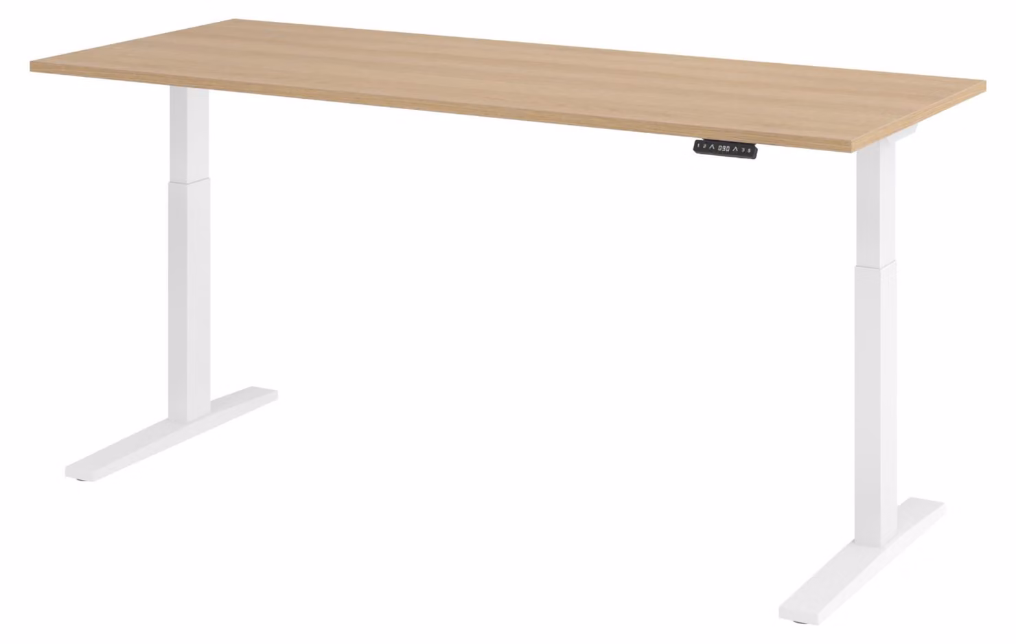 Scrivania elettrica bümö XMKA - Struttura: bianca, finitura: effetto legno di quercia, dimensioni: 200 x 80 cm