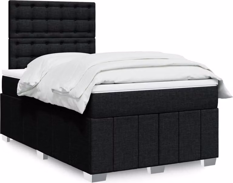 Maison Exclusive - Letto boxspring con materasso nero 120x190 cm Tessuto