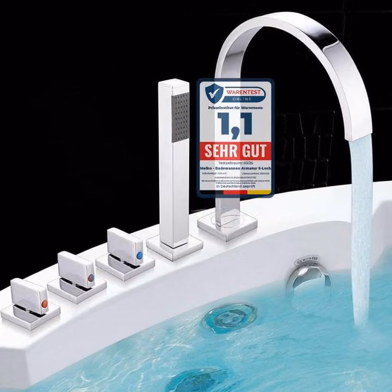 Set di rubinetteria per doccia Chrom con 5 fori e soffione manuale