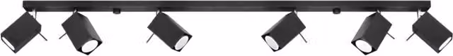 Lampada a soffitto MERIDA di Sollux Lighting, modello moderno in metallo nero con 6 faretti regolabili e attacco GU10 – 1