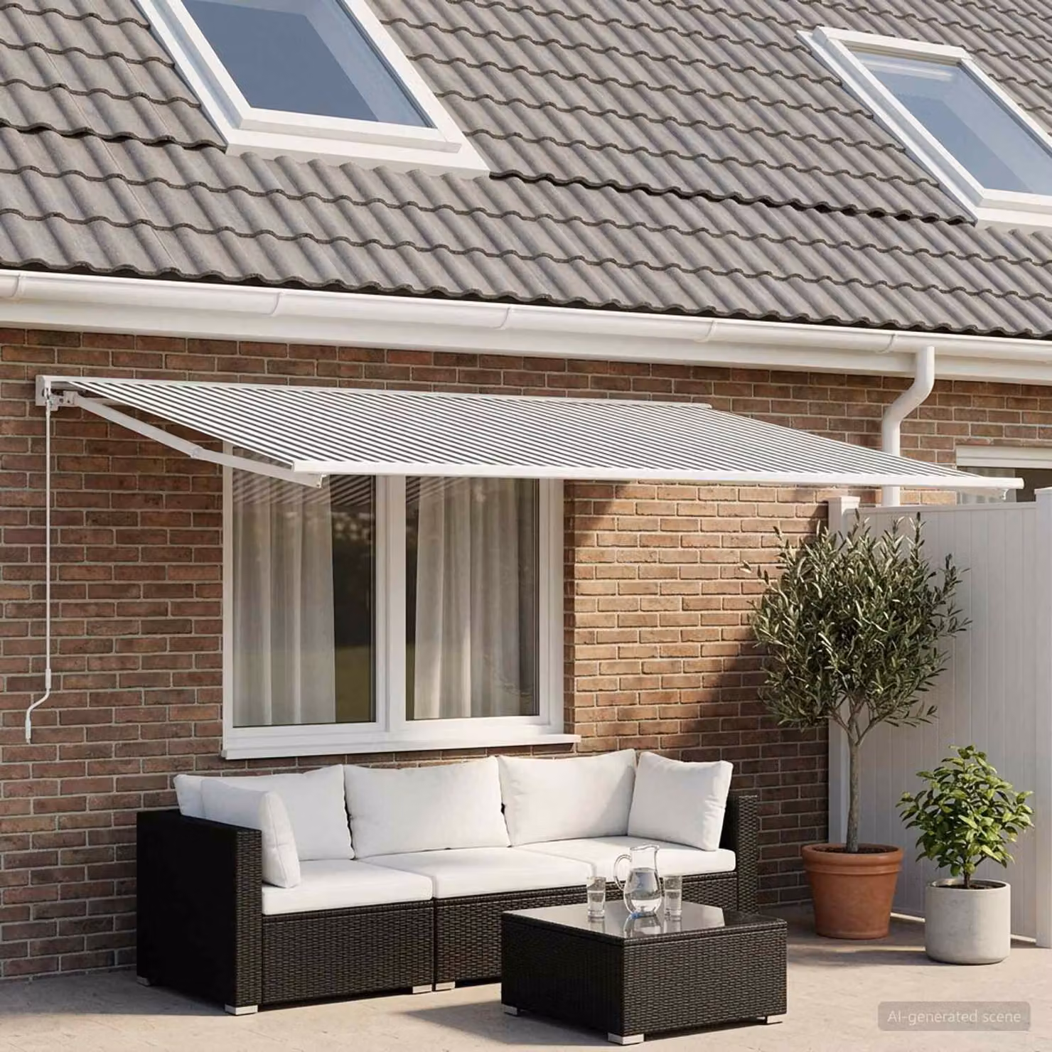 Telo di ricambio per tenda da sole vidaXL in poliestere, Antracite e Bianco, L: 250 cm x P: 230 cm x H: 195 cm
