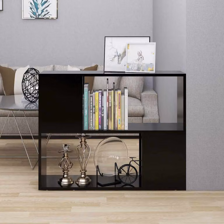 Mobile TV vidaXL Nero in Truciolato e MDF L: 80 cm, P: 24 cm, H: 63 cm