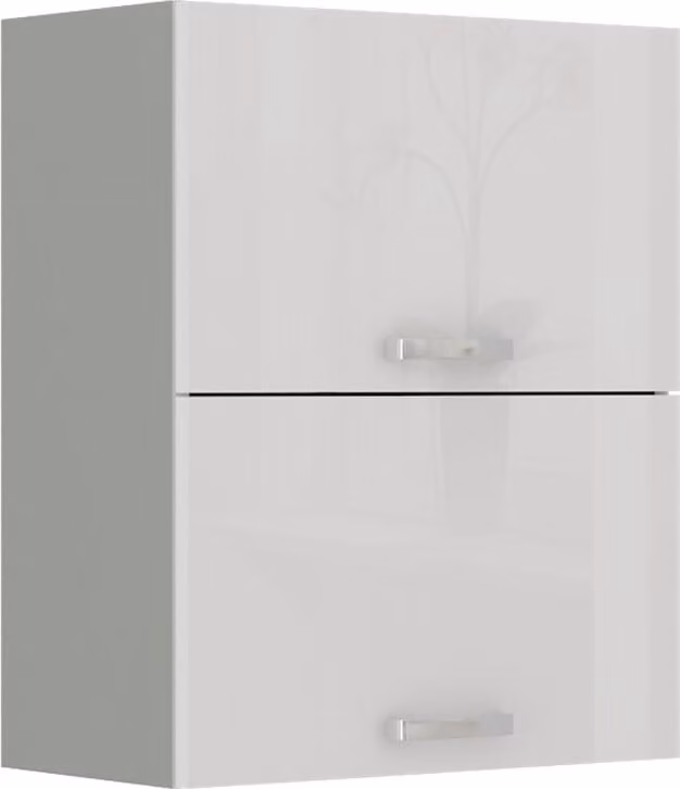 Armadietto superiore a battente ULLERIKE - larghezza 60 cm, bianco / grigio