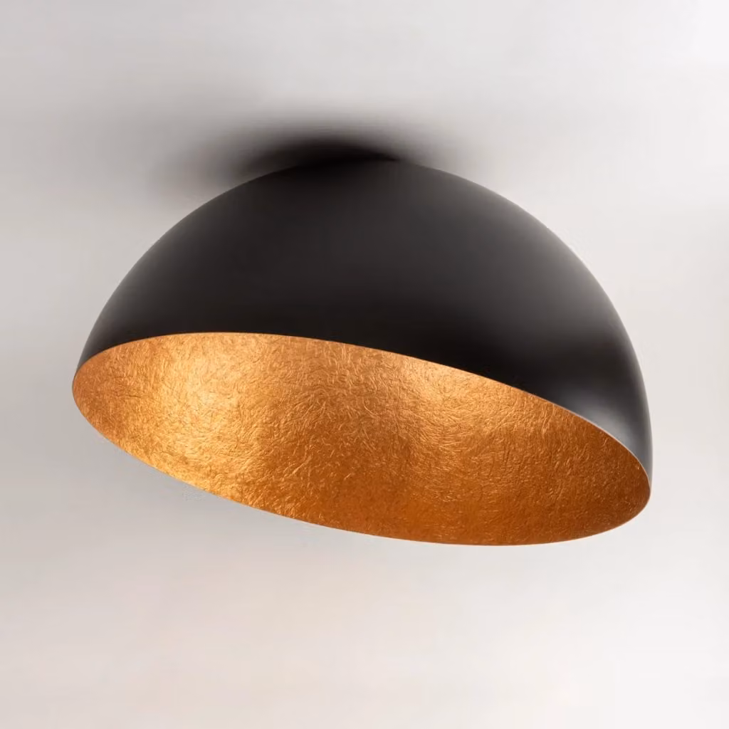 Plafoniera a sospensione Sigma Lighting Sfera in metallo nera e rame, diametro 50 cm, attacco E27, dimmabile – 2