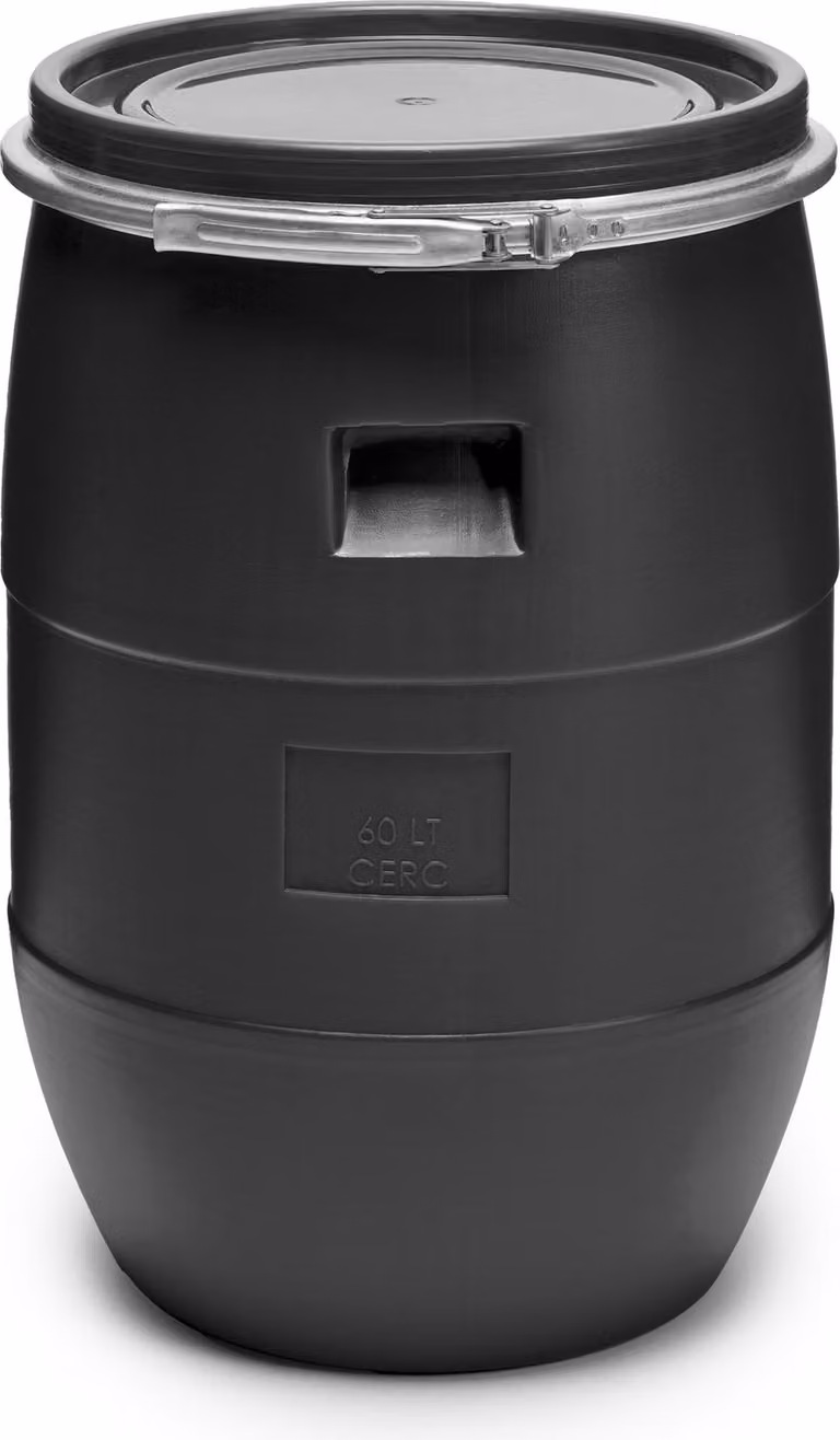 Garronda 60L Barile di plastica Nero Barile per alimenti in plastica HDPE Barile per pioggia per giardino GD-0078