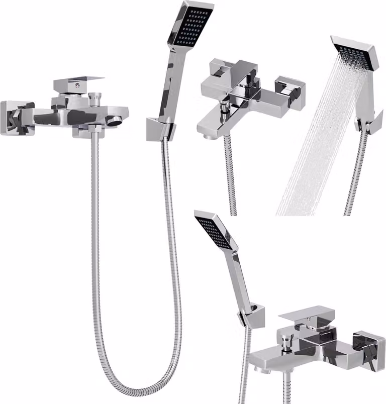 Granitan - Set doccia - Sistema doccia - Cartuccia in Vetroceramica - Ottone - Cromo - Doccia a pioggia - CARO