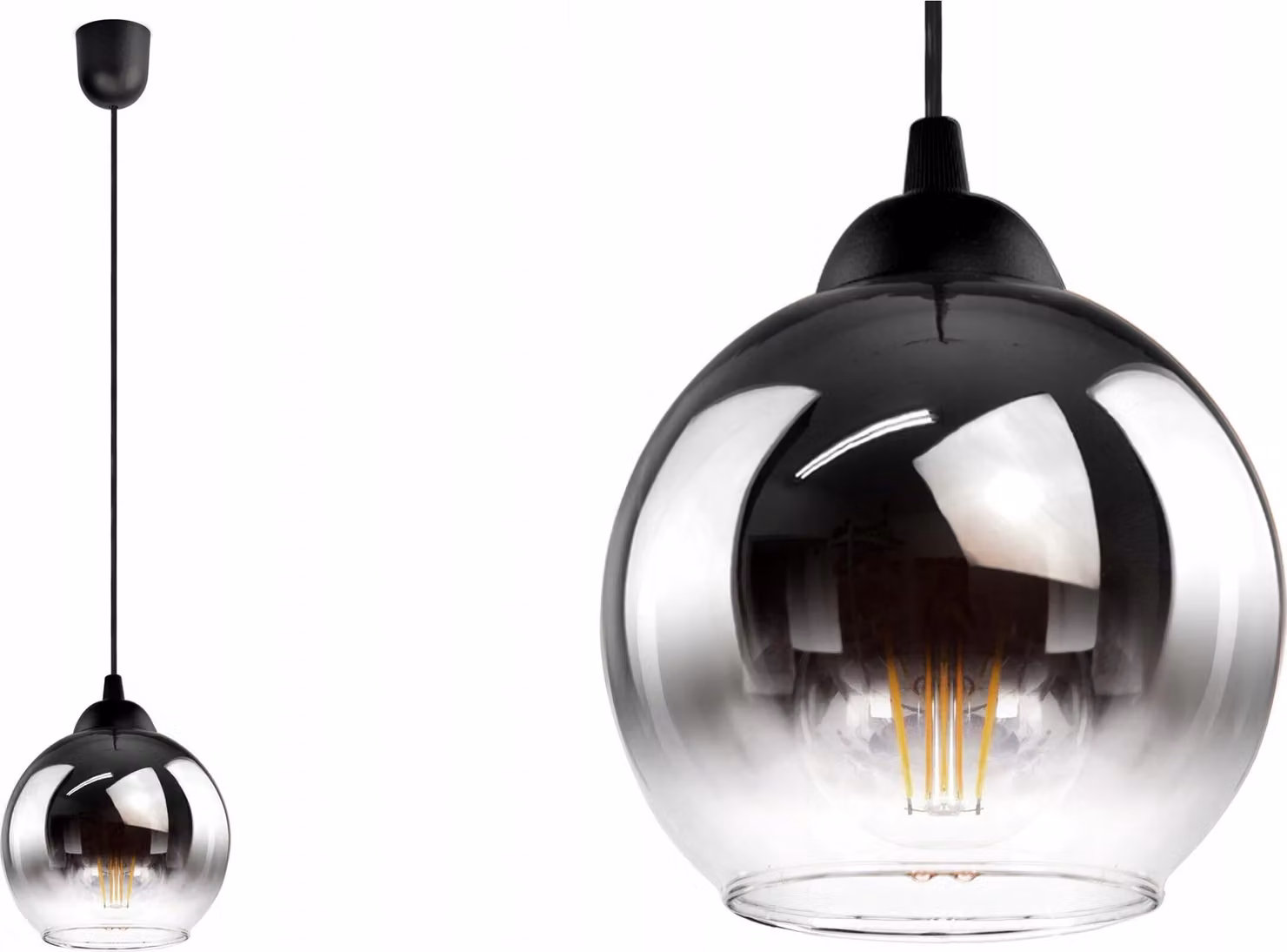 FKL DESIGN Home Deco Lampada da soffitto Lampada a sospensione Sfera di lampada Nero Grigio Bianco