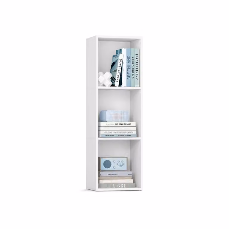 Libreria scaffale a ripiani con scomparti aperti, 3 Ripiani (30l x 94,8H cm)