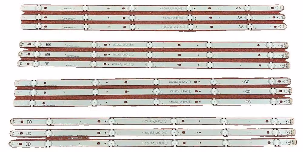 Striscia LED retroilluminata, kit da 12 pezzi, tensione 3 V, lunghezza 1330 mm, tipo SMD, 10 LED
