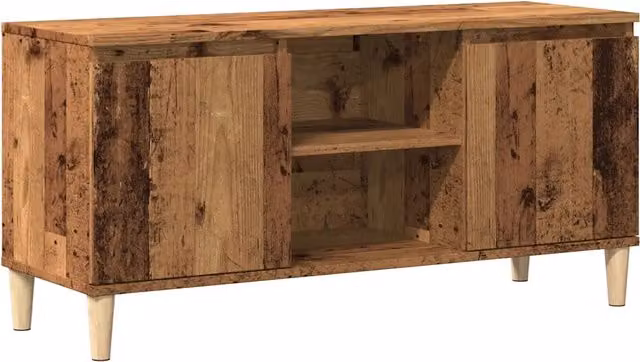 Mobile porta TV pratico con vano contenitore 102 x 35 x 50 cm elegante stile vintage realizzato in legno composito finitura effetto legno anticato 02_0050884