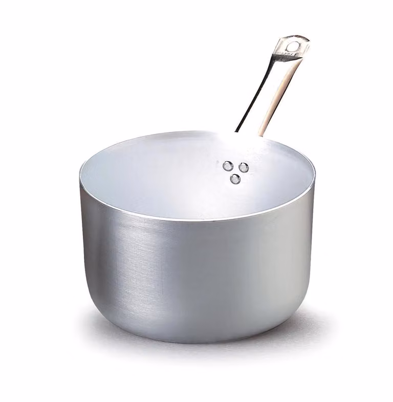 Casseruola alta in alluminio con un manico in acciaio inox, spessore 3 mm, diam. 18cm